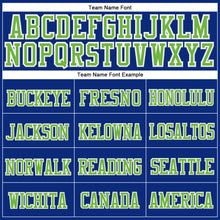 Laden Sie das Bild in den Galerie-Viewer, Custom Royal Neon Green-White Stitched Cuffed Knit Hat