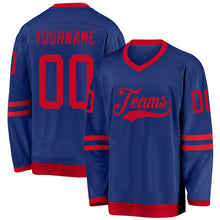 Load image into Gallery viewer, Custom Royal Red Hockey Jersey
