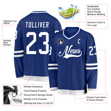 Charger l'image dans la galerie, Custom Royal White Hockey Jersey