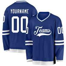 Charger l'image dans la galerie, Custom Royal White Hockey Jersey