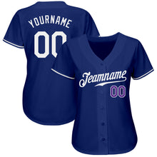 Load image into Gallery viewer, Custom Royal White-Purple Authentic Baseball Jersey
