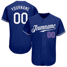 Load image into Gallery viewer, Custom Royal White-Purple Authentic Baseball Jersey