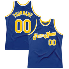 Load image into Gallery viewer, Custom Royal Gold-White Authentic Throwback Basketball Jersey