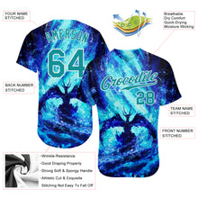 Загрузить изображение в средство просмотра галереи, Custom Royal Teal-White 3D Pattern Design Water Dragon Authentic Baseball Jersey