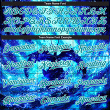 Загрузить изображение в средство просмотра галереи, Custom Royal Teal-White 3D Pattern Design Water Dragon Authentic Baseball Jersey