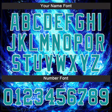 Загрузить изображение в средство просмотра галереи, Custom Royal Teal-White 3D Pattern Design Water Dragon Authentic Baseball Jersey