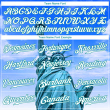 Laden Sie das Bild in den Galerie-Viewer, Custom Royal Kelly Green-White 3D Pattern Design Statue Of Liberty Authentic Baseball Jersey