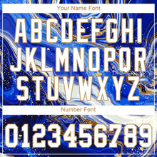 Загрузить изображение в средство просмотра галереи, Custom Royal White-Old Gold 3D Pattern Design Marble Authentic Baseball Jersey