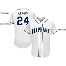 Laden Sie das Bild in den Galerie-Viewer, Custom White Navy Baseball Jersey