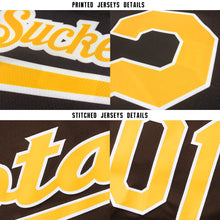 Загрузить изображение в средство просмотра галереи, Custom Brown Gold-White Baseball Jersey