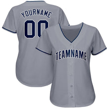 Загрузить изображение в средство просмотра галереи, Custom Gray Navy-White Baseball Jersey