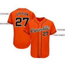 Load image into Gallery viewer, Custom Orange Black Cream-Old Gold Baseball Jersey