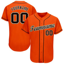 Load image into Gallery viewer, Custom Orange Black Cream-Old Gold Baseball Jersey