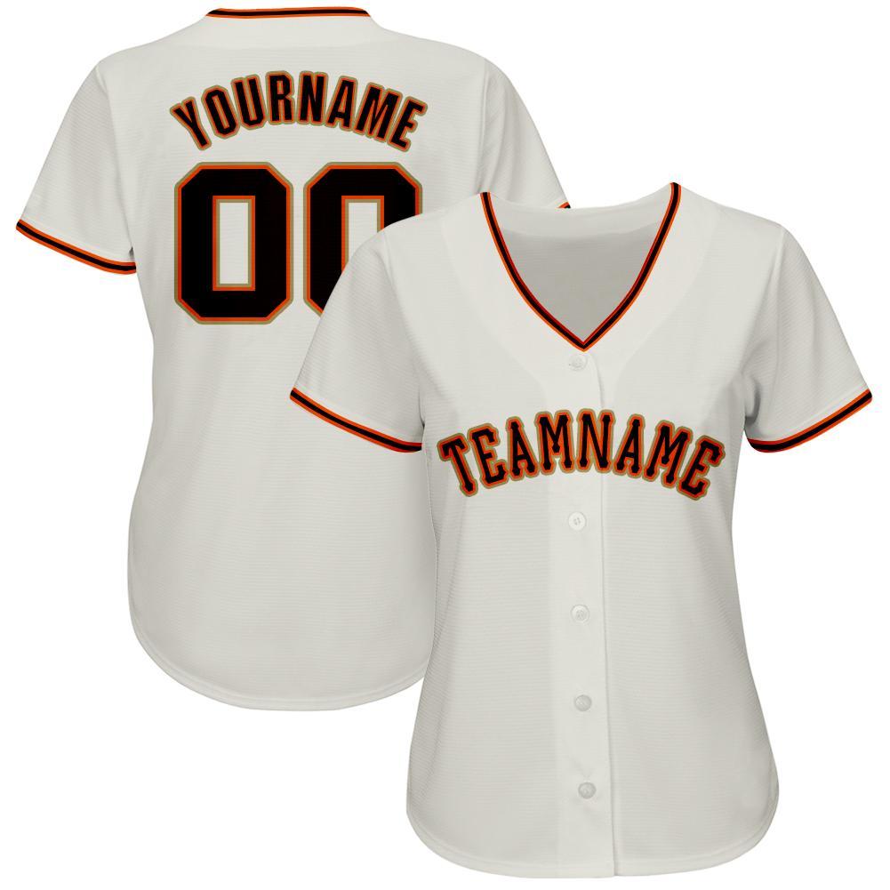 Custom Cream Black-Orange Baseball Jersey – CustomJerseysPro