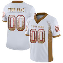 Load image into Gallery viewer, Custom White Old Gold-Red Drift Fashion Football Jersey
