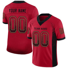 Загрузить изображение в средство просмотра галереи, Custom Red Black-Old Gold Drift Fashion Football Jersey