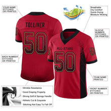 Загрузить изображение в средство просмотра галереи, Custom Red Black-Old Gold Drift Fashion Football Jersey