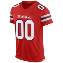 Загрузить изображение в средство просмотра галереи, Custom Scarlet White-Black Mesh Authentic Football Jersey