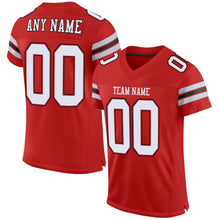 Загрузить изображение в средство просмотра галереи, Custom Scarlet White-Black Mesh Authentic Football Jersey