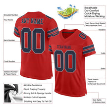 Laden Sie das Bild in den Galerie-Viewer, Custom Scarlet Navy-Light Gray Mesh Authentic Football Jersey