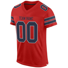 Laden Sie das Bild in den Galerie-Viewer, Custom Scarlet Navy-Light Gray Mesh Authentic Football Jersey