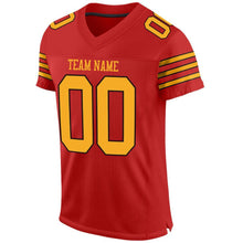 Charger l'image dans la galerie, Custom Scarlet Gold-Black Mesh Authentic Football Jersey