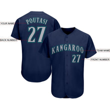 Load image into Gallery viewer, Custom Navy Gray-Teal Baseball Jersey