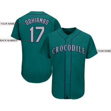 Загрузить изображение в средство просмотра галереи, Custom Teal Gray-Navy Baseball Jersey