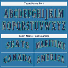 Load image into Gallery viewer, Custom Light Blue Navy-Teal Baseball Jersey