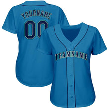 Load image into Gallery viewer, Custom Light Blue Navy-Teal Baseball Jersey