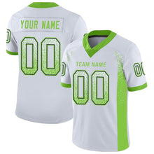 Загрузить изображение в средство просмотра галереи, Custom White Neon Green-Navy Drift Fashion Football Jersey