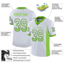 Загрузить изображение в средство просмотра галереи, Custom White Neon Green-Navy Drift Fashion Football Jersey
