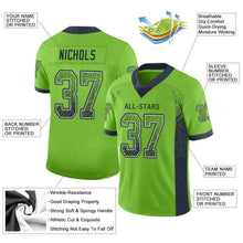 Загрузить изображение в средство просмотра галереи, Custom Neon Green Navy-Gray Drift Fashion Football Jersey