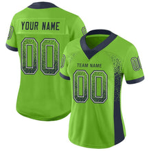 Загрузить изображение в средство просмотра галереи, Custom Neon Green Navy-Gray Drift Fashion Football Jersey