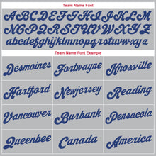 Load image into Gallery viewer, Custom Gray Royal-Red Round Neck Rib-Knit Basketball Jersey