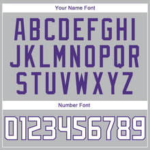 Load image into Gallery viewer, Custom Gray White-Purple Authentic Throwback Basketball Jersey