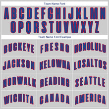 Laden Sie das Bild in den Galerie-Viewer, Custom Gray Royal-Red Authentic Throwback Basketball Jersey