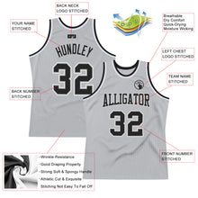 Laden Sie das Bild in den Galerie-Viewer, Custom Gray Black-White Authentic Throwback Basketball Jersey