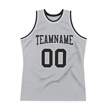 Laden Sie das Bild in den Galerie-Viewer, Custom Gray Black-White Authentic Throwback Basketball Jersey