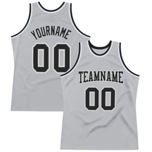 Laden Sie das Bild in den Galerie-Viewer, Custom Gray Black-White Authentic Throwback Basketball Jersey
