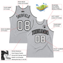 Загрузить изображение в средство просмотра галереи, Custom Gray Gray-Black Authentic Throwback Basketball Jersey