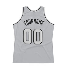 Загрузить изображение в средство просмотра галереи, Custom Gray Gray-Black Authentic Throwback Basketball Jersey