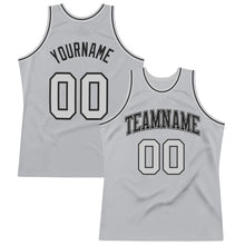Загрузить изображение в средство просмотра галереи, Custom Gray Gray-Black Authentic Throwback Basketball Jersey