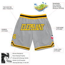 Загрузить изображение в средство просмотра галереи, Custom Gray Gold-Black Authentic Throwback Basketball Shorts
