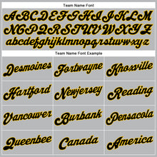 Laden Sie das Bild in den Galerie-Viewer, Custom Gray Black Pinstripe Black-Gold Authentic Basketball Jersey