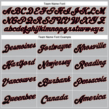 Laden Sie das Bild in den Galerie-Viewer, Custom Gray Black Pinstripe Black-Maroon Authentic Basketball Jersey