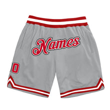 Загрузить изображение в средство просмотра галереи, Custom Gray Red-White Authentic Throwback Basketball Shorts