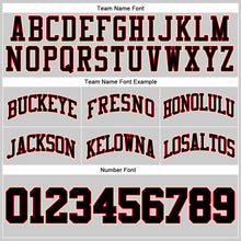 Laden Sie das Bild in den Galerie-Viewer, Custom Gray Black-Red Authentic Throwback Basketball Shorts