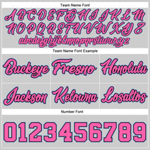 Load image into Gallery viewer, Custom Gray Pink-Light Blue Authentic Throwback Basketball Shorts