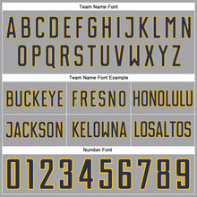 Charger l'image dans la galerie, Custom Gray Navy-Gold Authentic Throwback Basketball Shorts